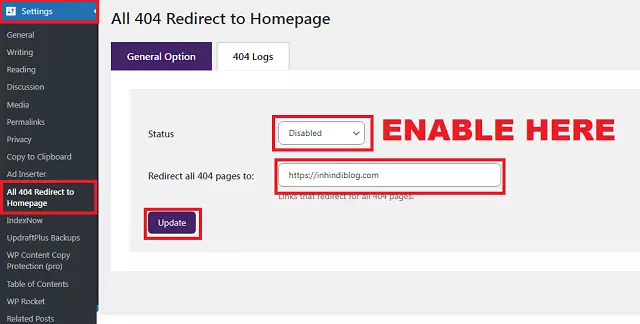 404 Error क्या है और 404 error Fix कैसे करें! 4 404 error All 404 Pages Redirect to homepage setting enable