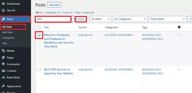 WordPress में Posts पर trackbacks और pingbacks को Disable कैसे करें 2 Trackbacks और Pingbacks disable on single post