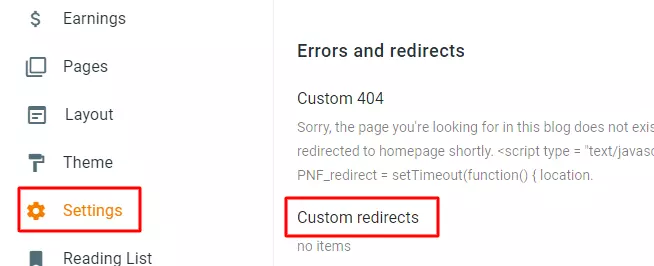 Blogger में 404 error Fix कैसे करें (Fix 404 Error in Blogger) 3 custom redirect in blogger