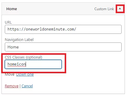 वर्डप्रेस Site में Navigation Menu के साथ Image Icon Add कैसे करें 6 image icon add