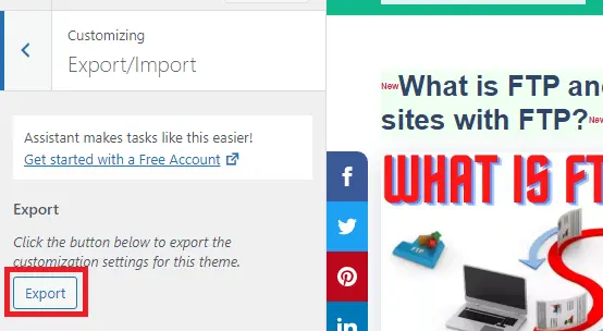 WordPress Theme Export कैसे करें 4 customizer import export